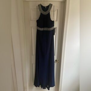 JS Boutique (Nordstrom) full-length gown in navy blue
